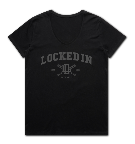LOCKED IN Women's Cut, Maple V-neck