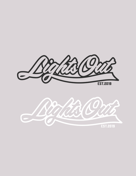 Lights Out Window Decal (8" x 2.41")